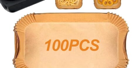 100 Stück Backpapier für Heißluftfritteuse Ninja Foodi MAX Grill & Air Fryer AG551EU AG551EUCP, Rechteckig Airfryer Backpapier, Airfryer Zubehör für Ninja