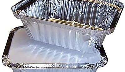 YZMY Aluminium-Folien Alufolie 50 Stück Einweggrill Aluminiumfolie Fett Auffangwannen Grillauffangschale Mit Deckel Nützliche Küchengrillwerkzeuge Zubehör 4 Größen # 30-700 Ml