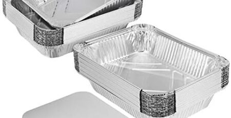 WeiCYN 20pcs Einweg-Grill Drip-Wannen-Behälter mit Deckel aus Aluminium Foil Tin-Liner for Fettauffangwannen Ersatz Liner Wannen-Küche-Werkzeug