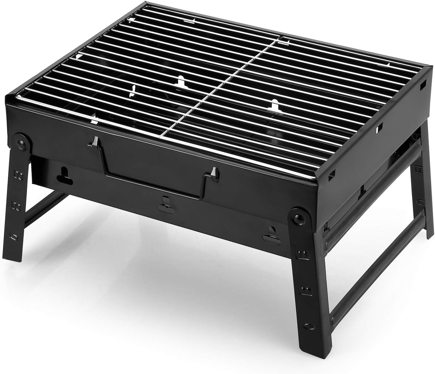 AGM Holzkohlegrill Picknickgrill Edelstahl Kleiner Grill Portable Campinggrill Abnehmbare BBQ Grills für Outdoor Garten Party