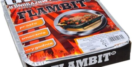 Flambit Einweggrill to go, mit Anzüghilfe, Holzkohle, Aluschale, 3er Pack (3 x Grill)