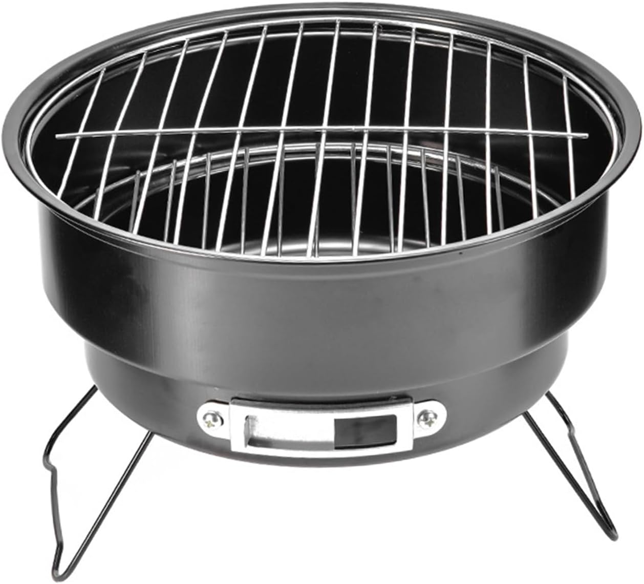 25 cm tragbarer runder Grill BBQ Holzkohlegrill mit Griff für Outdoor Home Küche BBQ Picknick Camping