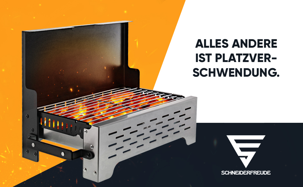 SCHNEIDERFREUDE Premium Camping-Grill: Der Klappgrill für echte Grillfans