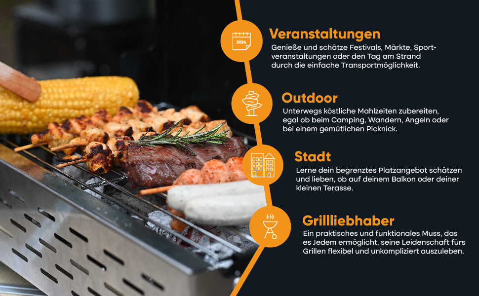 SCHNEIDERFREUDE Premium Camping-Grill: Der Klappgrill für echte Grillfans