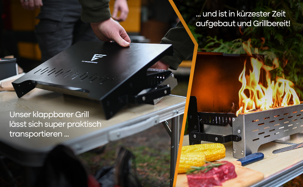 SCHNEIDERFREUDE Premium Camping-Grill: Der Klappgrill für echte Grillfans