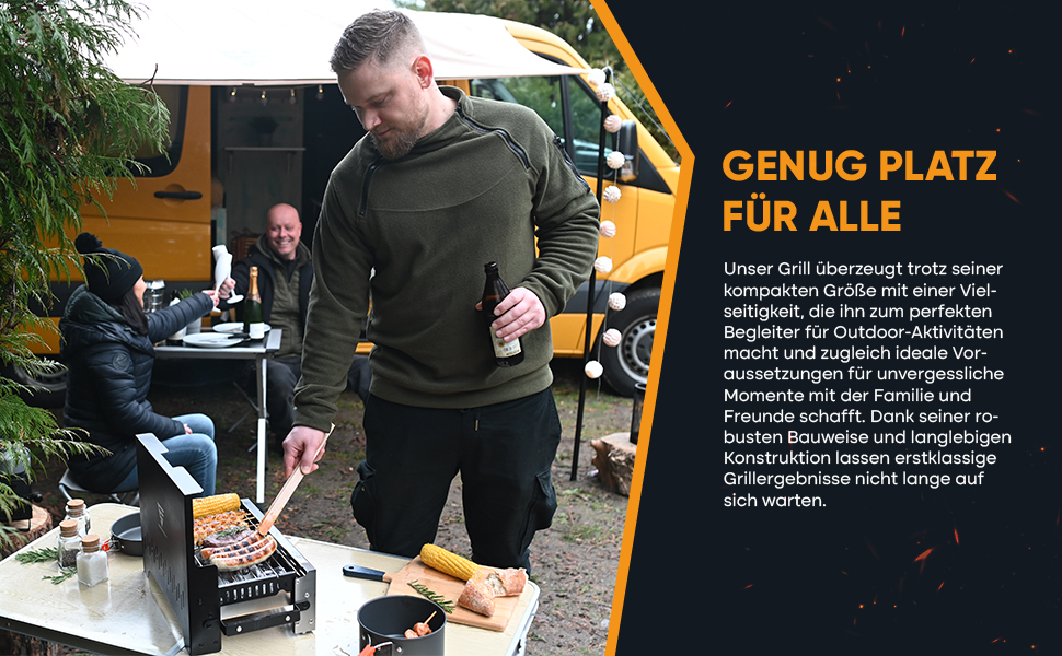 SCHNEIDERFREUDE Premium Camping-Grill: Der Klappgrill für echte Grillfans