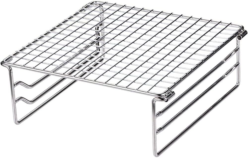 Klappgrillrost Campinggrill Klappgrill Mini Outdoor Grillrost Edelstahl für Picknick Wandern Camping BBQ