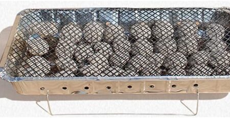 bbq Holzkohlegrill Einweg-Grill, tragbarer und langlebiger Grill, geeignet für Camping, Strand, Veranstaltungen im Freien (Größe: 48 x 31 x 6 cm) Grill-Grill (Farbe: Natur)