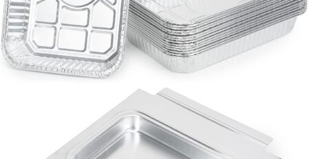 onlyfire Alu Grillschalen, Tropfschale mit 15 Stück Einweg Aluschalen, 27 × 30 × 3,2 cm, Aluminium Schalen für Weber Q200 Q300 Q220 Q240 Q2000 Q3000 Q320 Q3200 Serien Gasgrills