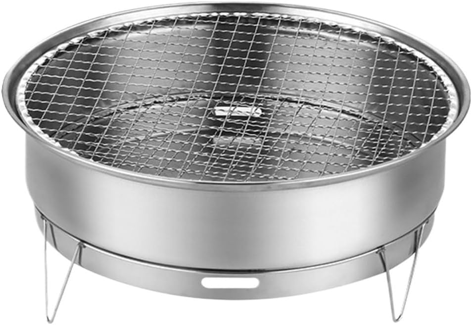 Edelstahl BBQ Grill - Outdoor Holzkohlegrill für Camping und Picknick - Tragbarer Einweggrill für einfaches Kochen im Freien