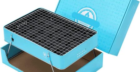 Holzkohlegrill Klein Outdoor Picknick Campinggrill Tischgrill Tragbarer Reisegrill Klappgrill Tischgrill Einweggrill Mit Kohle Set FüR Picknick, Garten, Terrasse, Camping, Reisen 32 X 22.5 X 13cm