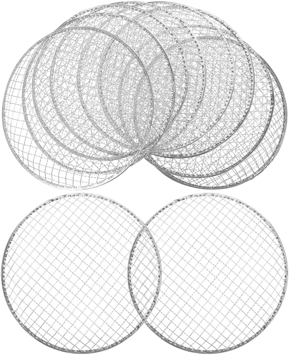 BESPORTBLE 10St Einweg-Grill netz einweggrills einweggriller Barbecue-Grillrost grillmatten grillschrank Tragbarer Räuchergrill Grillkorb Mesh-Grillmatte Grillzubehör Verzinkter Draht Silver