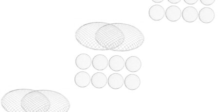 Happyyami 3 Sätze Einweg-grill Netz Grillgitter Grillrost Grillen Kessel Grillkorb Einweggrills Einweggriller Grilll Holzkohlegrill Tragbar Raucherregal Verzinkter Draht Silver 10 Stück * 3