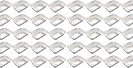ABOOFAN 40 Stk Einweggrill Mini-Laibpfannen Einweg-Kochgeschirr Bratpfanne Warmhalteplatte Backform Ofenblech Schüttgut Kuchenform Brotdose Aluminiumfolie Alufolie