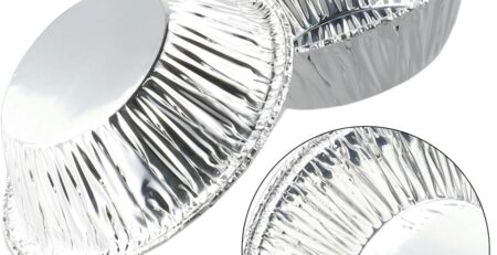 TVIVID 100 Stück Aluminiumfolie, 7,6 cm, Einweg-Tarteform, Mini-Topf, Kuchen-Backplatte, Aluminiumfolie, Puddingbecher, Einweggrill, Backen