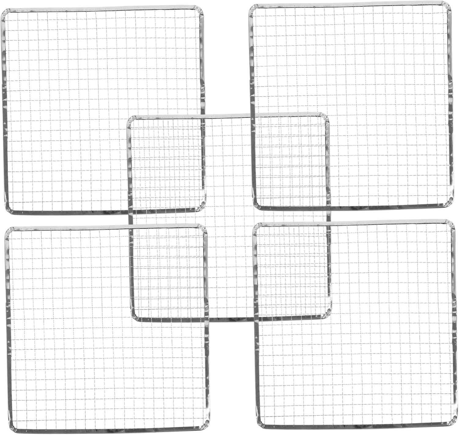 YARNOW 5St Einweg-Grill Grillfolie Grillmatte grillzubehör grillabdeckung grillplatte Grillrost holzkohlegrill einweg Grill Griddle-Grill Grill-Kühlregal Grillplatz Rostfreier Stahl