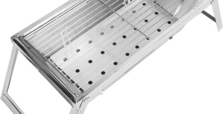 CHEOTIME Klappbarer Holzkohlegrill, Tragbarer Grill, Schreibtisch, Tischplatte, Outdoor, Edelstahl, Smoker, Grill Für Kochen Im Freien, Camping, Picknick, Strand
