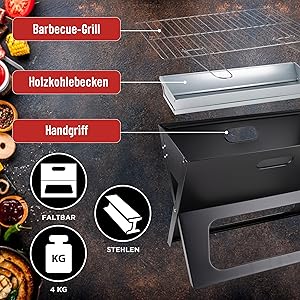 Grill Kohlegrill Camping grill Tischgrill holzkohle Mini grill Klappgrill Skotti grill Grillen
