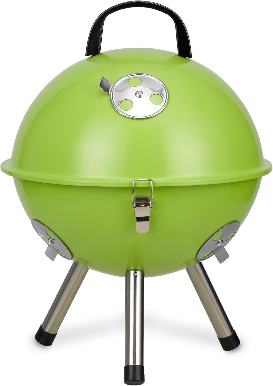 tepro Mini-Holzkohlegrill (Kugelgrill) Crystal, kompakt und tragbar, ca. Ø 29 cm Grillfläche, obere Kugelhälfte mit handlichem Griff, 3 Belüftungsregler, Maße ca. 32 x 32 x 42 cm, Apfelgrün