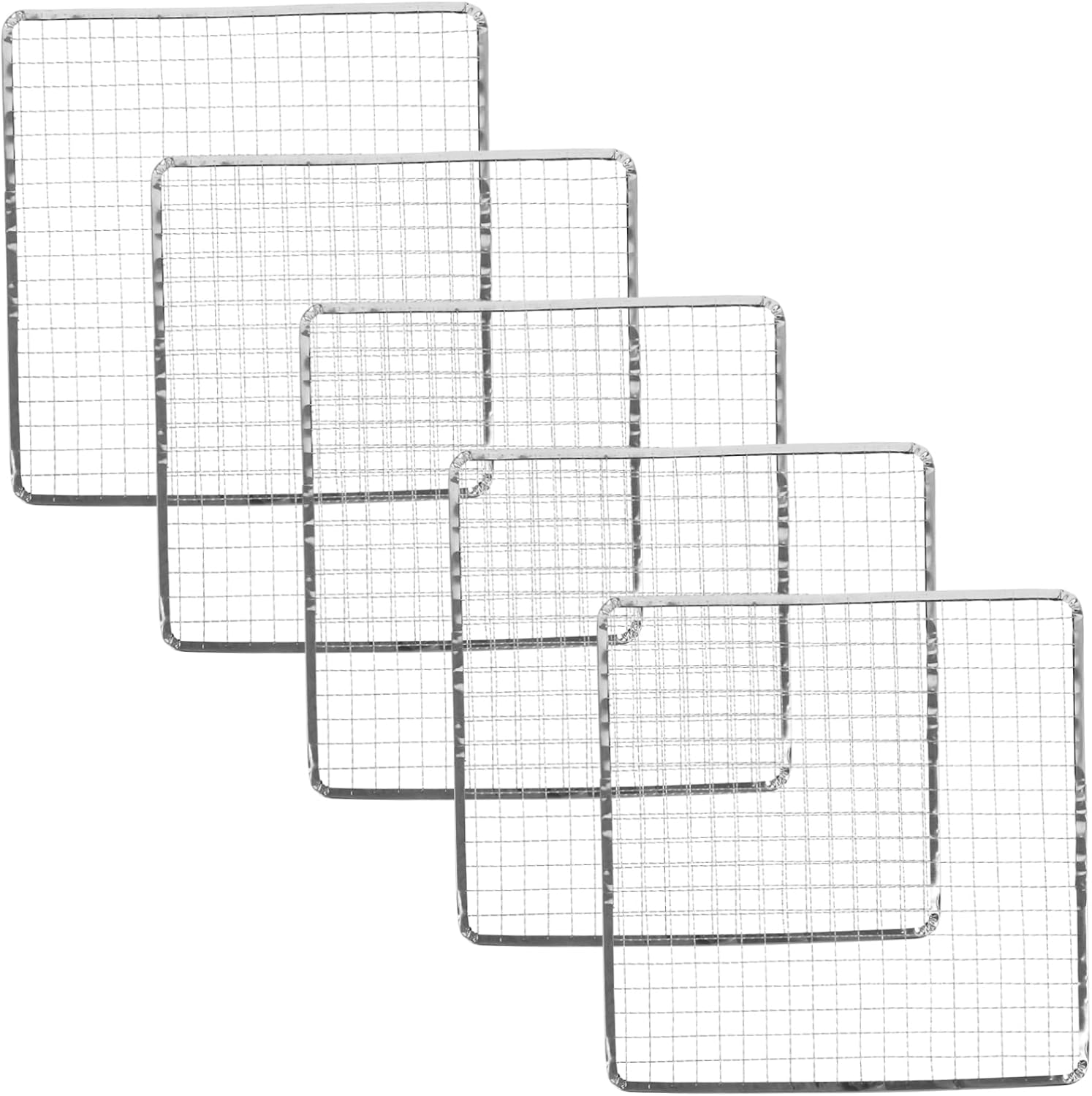 BESPORTBLE 1 Satz Einweg-Grill Grillfolie Grillmatte Grillunterlage Grillzubehör Grillabdeckung Grillofen Campinggrill Holzkohlegrill Grillgitter Grillroste Rostfreier Stahl Silver 5st