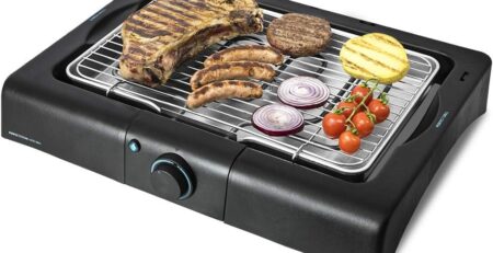 Cecotec PerfectSteak 4200 Way Elektrischer Grill. Tischgrill, Grillrost aus Edelstahl, Höhenverstellbar in 3 Stufen, Fettauffangschale, Verstellbare Temperatur, 2400 W.