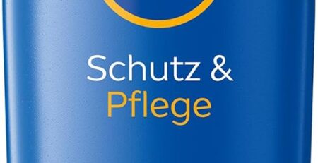 NIVEA SUN Schutz & Pflege Sonnenlotion LSF 30, wasserfester Sonnenschutz mit Vitamin C & Hyaluron, schnell einziehende Sonnencreme für 48h Feuchtigkeit ohne weißen Film (200 ml)