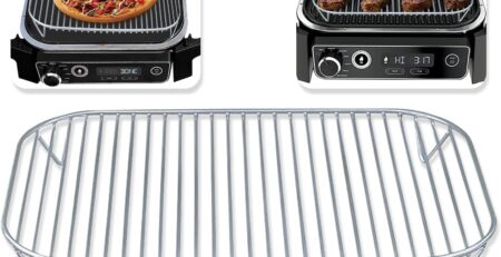 1Stück Grill für Ninja Woodfire,Edelstahl Grillrost Kompatibel Mit Ninja Outdoor Grill & Smoker,Elektrischer Outdoor Grill Zubehör,Leicht Zu Reinigen Röst-Ständer Accessories,für BBQ Camping Picknick