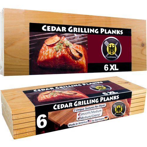 6 XL Grillbretter/Grillplanken aus Zedernholz in ÜBERLÄNGE – 6er Pack