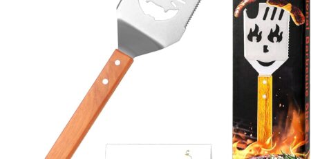 7 in 1 Grillspachtel für Barbecue, Multifunktionales Grillwerkzeug mit Holzgriff, Edelstahl Grillwender, Perfektes Grillzubehör, Grill Zubehör für Männer, Kreativer Grillwender