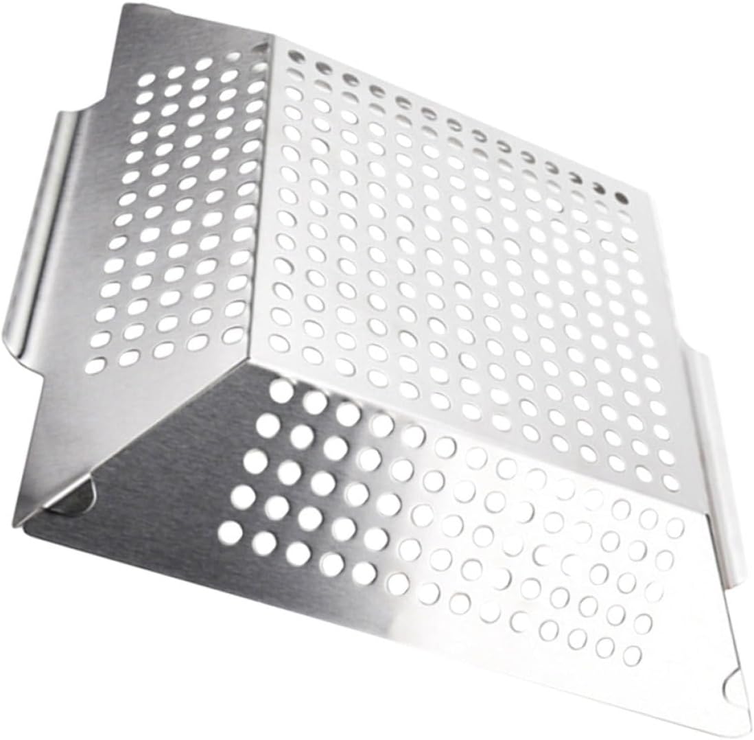 Abaodam Grillplatte Robuste Grillpfanne mit Doppeltem Griff für Bbq Fisch und Grillzubehör für Outdoor Einsätze Leicht zu Reinigen und Tragbar