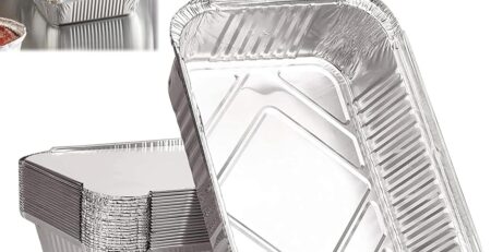 Alu Tropfschalen, 20 Veggie Aluschalen Grillschalen, Zubehör für Gasgrill, Kohlegrill & Elektrogrill als Fettauffangschale, Einwegschale aus Aluminium zum Grillen für Picknick, Grill, Ofen, 22 x 16 cm
