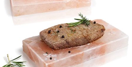 Amazy BBQ Salzstein zum Grillen (3 Stück) - Hochwertige Salzplanke für die Zubereitung von Fleisch und Fisch mit leckerer Salzkruste auf dem Grill oder im Backofen