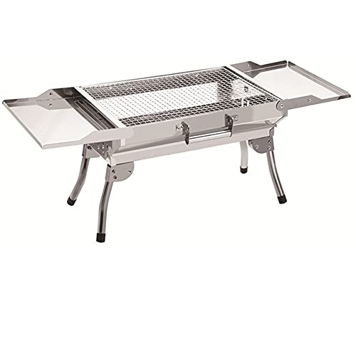 BBQ Grill Mini-zusammenklappbarer tragbarer Grill-Camping im Freiengrill-Ständer-Klappkohle-BBQ-Grillgitter-Grillzubehör Werkzeuge Faltbarer Grill (Color : Silver BBQ)