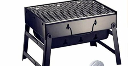 BBQ Holzkohlegrill Kohlegrill Campinggrill 3-5 Person Camping Holzkohle Herd BBQ Grill Carbonofen Tragbare Klappherd Abnehmbare Grillzubehör
