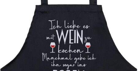 EXPRESS-STICKEREI Schürze Alkohol - Spruch lustige Kochschürze Grillschürze für Damen/Männer mit Gestickter Spruch Verstellbare Latzschürze Küchenschürze Geschenk Weinliebhaber Biertrinker