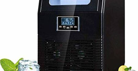HIZLJJ Eiswürfelmaschinen, Kommerzielle Eismaschine, 88LBS / 24h freistehende bewegliche Edelstahl-EIS-Hersteller-Maschine unter Gegen Eismaschine for Restaurants Bars