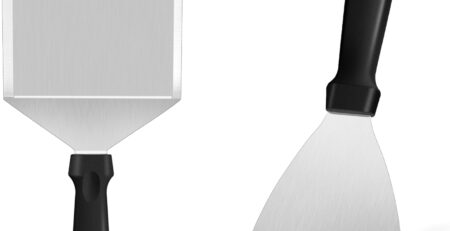 HaWare Grillspachtel Set, Edelstahl Plancha Spachtel 2er Set für Smash Burger, Grillspachtel Grillwender für Gasgrill, Feuerplatte und Teppanyaki, Ideales Grill Zubehör für Männer, Spülmaschinenfest