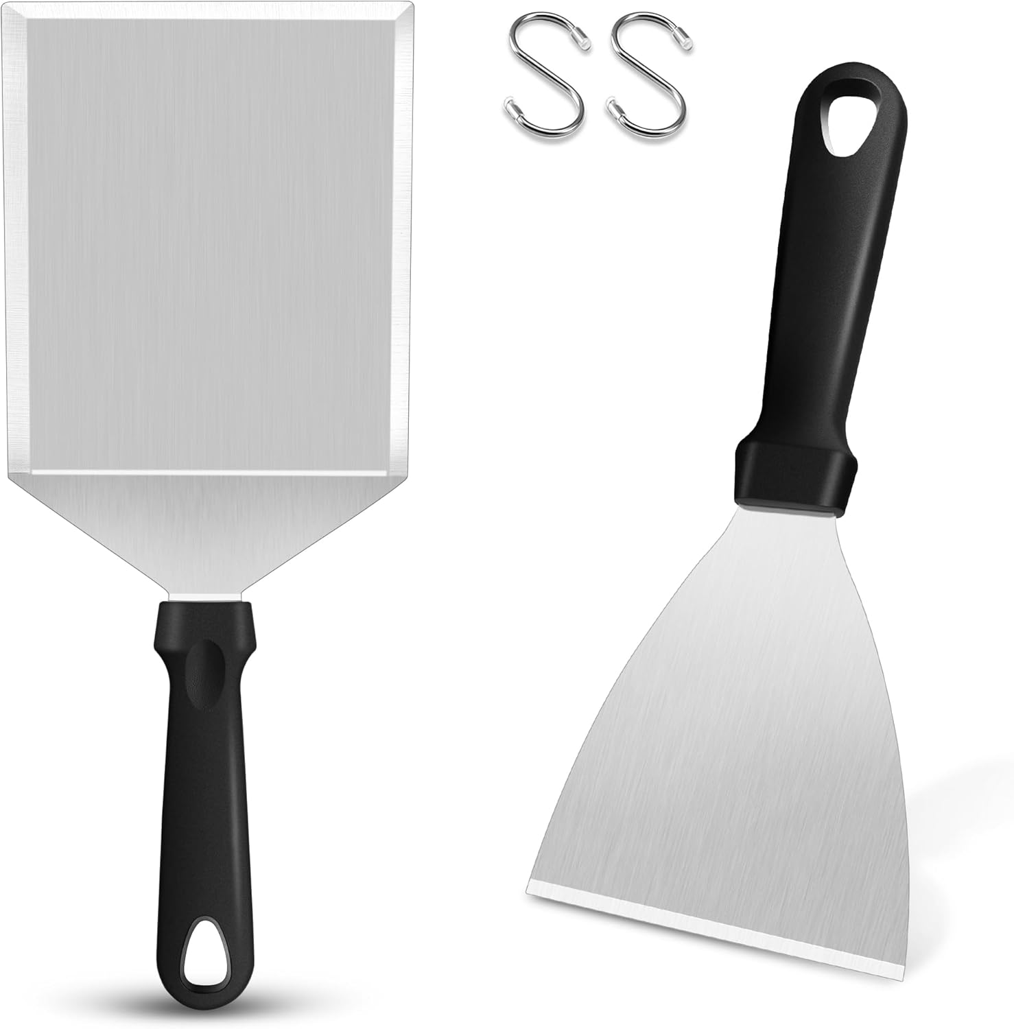 HaWare Grillspachtel Set, Edelstahl Plancha Spachtel 2er Set für Smash Burger, Grillspachtel Grillwender für Gasgrill, Feuerplatte und Teppanyaki, Ideales Grill Zubehör für Männer, Spülmaschinenfest