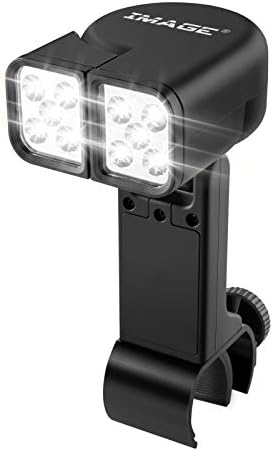 IMAGE Grilllampe Grill Licht 10 LEDs verstellbare BBQ Grillbeleuchtung mit Touch Schalter und C-Klemme Befestigung für Barbecue Picknick Outdoor