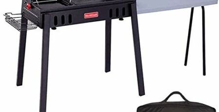 JJSFJH Charcoal Grill Premium-Holzkohlegrill aus Gusseisen Grill Große Picknick Patio Grill Barbecue Folding Tragbarer Grill-Holzkohle Full Set 5 Personen Grill Heim Barbecue Folding