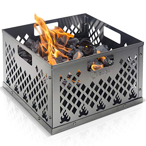 KIBAGA Feuerkorb aus Edelstahl für Oklahoma Joe's Smoker - Leicht zu reinigende Holzkohlebox Grillzubehör für langes und effizientes Räuchern - Verbessert Ihr ultimatives Offset-Räuchererlebnis