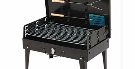 LHY DECORATION Tragbarer klappbarer picknickgrill BBQ Grill Camping Grill Outdoor Camping Party Picknick Grill Zubehör mit Griffen, schwarz