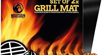 MOUNTAIN GRILLERS BBQ Grillmatte 2er-Set Antihaft Feuerfeste Backmatte für Gasgrill und Holzkohlegrill - wiederverwendbares Grillzubehör - Pflegeleicht und geschirrspülergeeignet