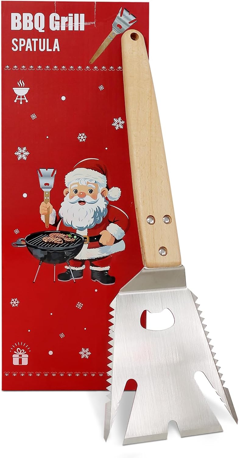 Männer, 5 in 1 BBQ Grillspatel mit Messer, Gabel und Flaschenöffner All in One BBQ Grill Zubehör Set für Outdoor Grills Geschenke für Männer, Grillen Geschenke für Männer