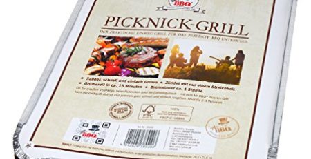 Mr. BBQ Einweg-Grill, Handliche Einweg-Grills mit Kohle und Anzünder, Picknick Grill