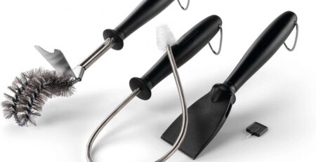 Napoleon 62045 Gasreinigungsset Grillwerkzeug Set Edelstahl, Schwarz
