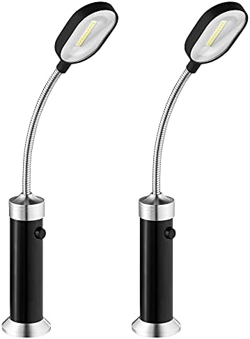 Navaris 2X magnetische COB LED BBQ Grilllampe - 360° schwenkbar - Grill Zubehör Licht magnetisch - Grillbeleuchtung batteriebetrieben - Grilllicht