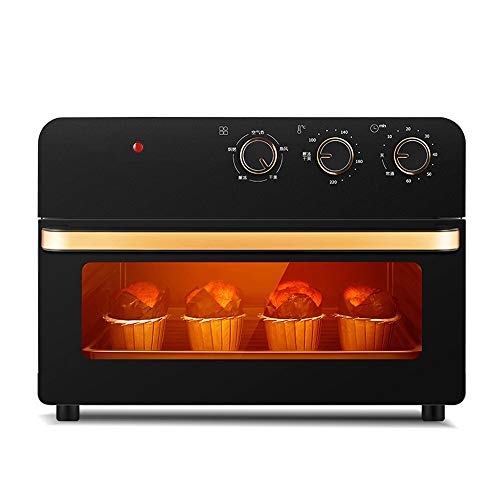 PULLEY-S Mini Oven -Toaster Backofen, Grill, Rotisserie-Funktion, 25 Liter, Drehtür mit Sicherheitsglas, Grillrost und Backblech S