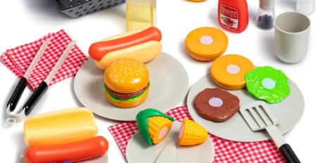 Play-Act 27 PCS Kids BBQ Grill Spielset Backyard Barbecue Spielset Grill Spielzeug Set für Kleinkinder