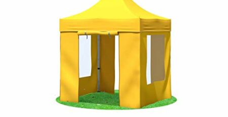 Stabilezelte Faltpavillon 2x2 Meter Professional mit Fensterseiten gelb